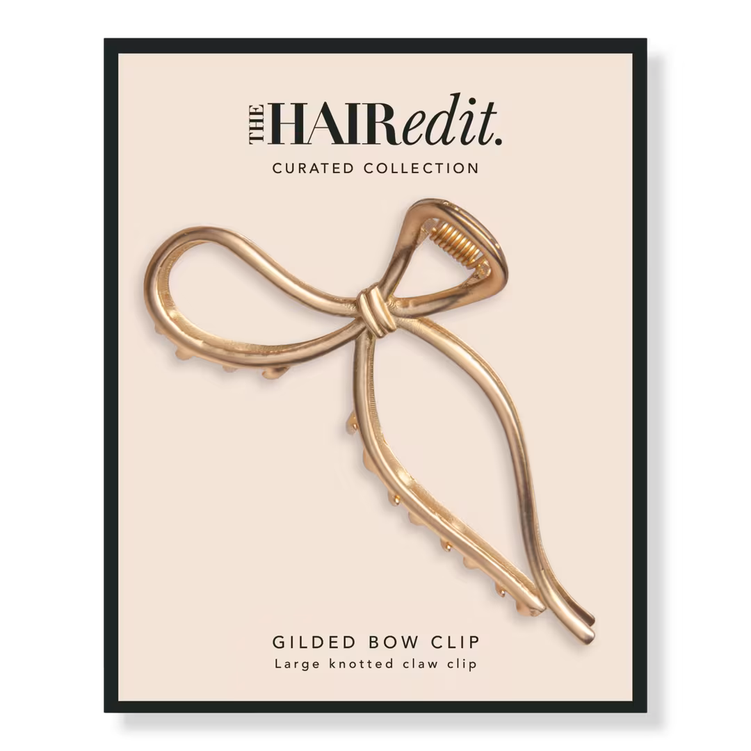 The Hair Edit  Gold Gilded Bow Claw Clip