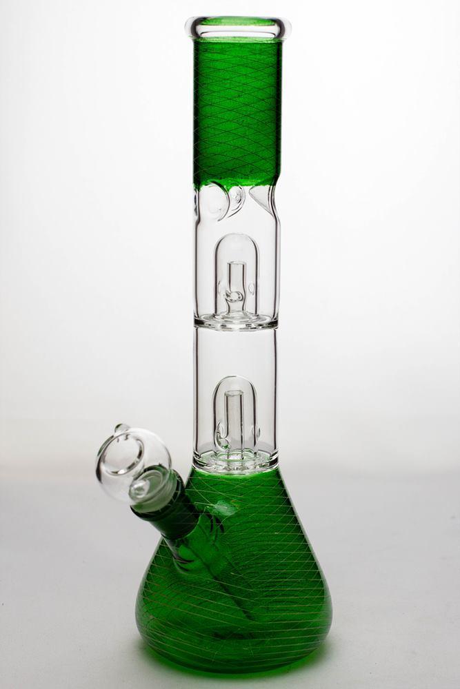 12 double dome percolator patterned beaker water bong