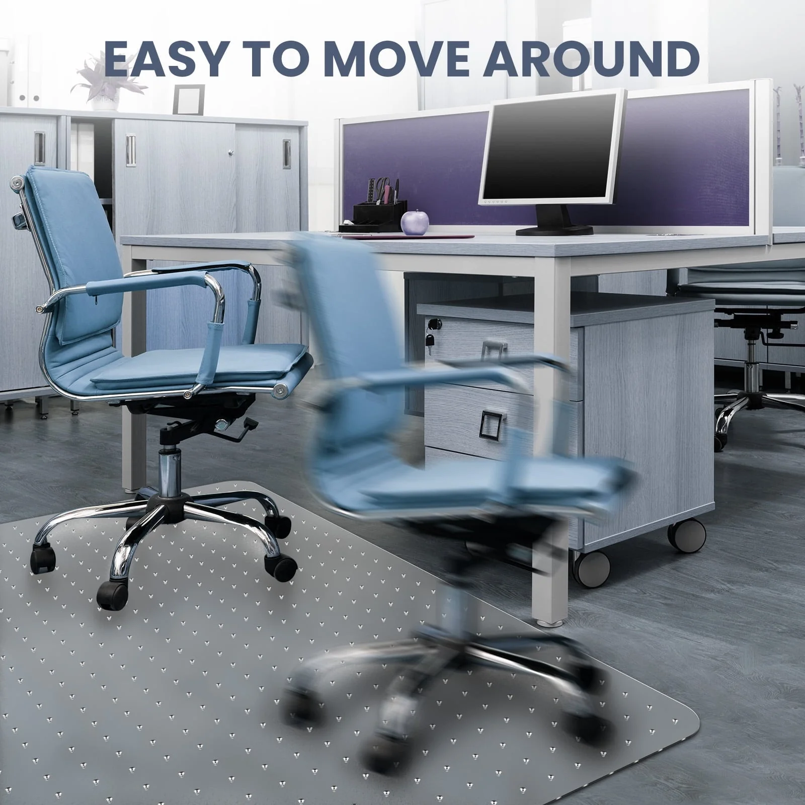 HOMWOO Office Chair Mat for Carpet Floor, Computer Desk Chair Mat for Low/Medium Pile Carpet, 36