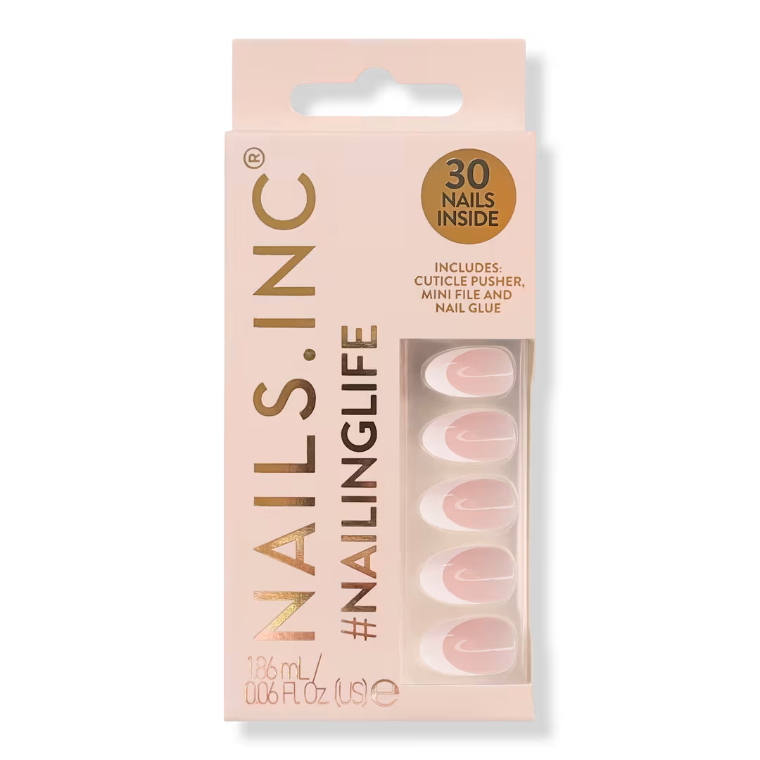 Nails Inc.  NailingLife It's Giving Gracie Classic French Tip Almond-Shaped Press-On Nails