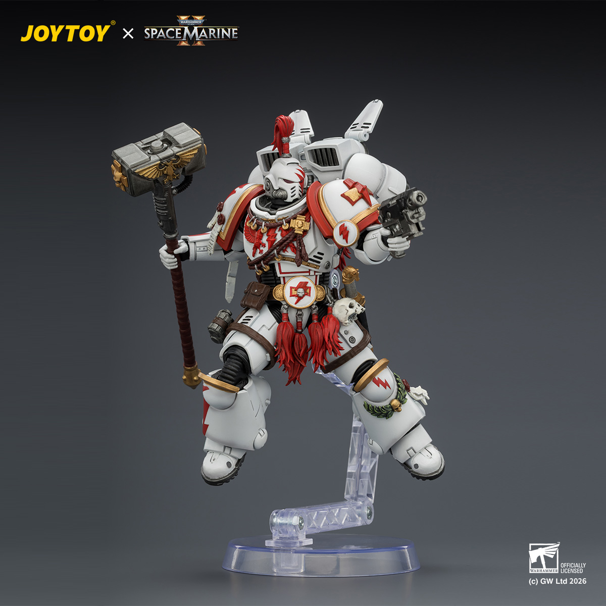 JOYTOY JT04407 Warhammer 40k 1: 18 White Scars Assault Intercessor Champion - JOYTOY WORLD