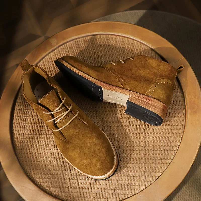 Japanese retro washed horse leather knife edge Martin boots
