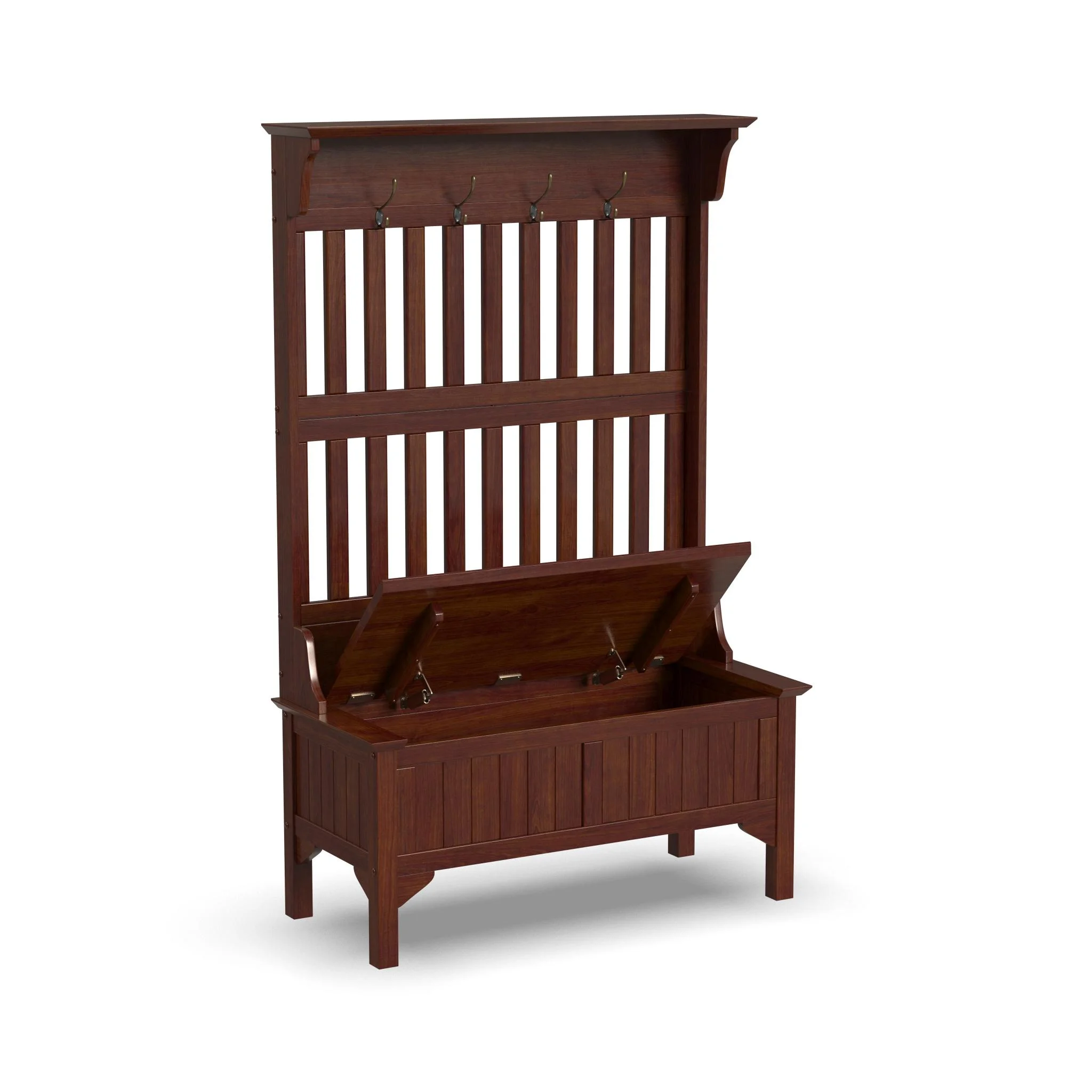Homestyles General Line Hardwood Hall Tree with Lift-Up Storage Seat in Cherry