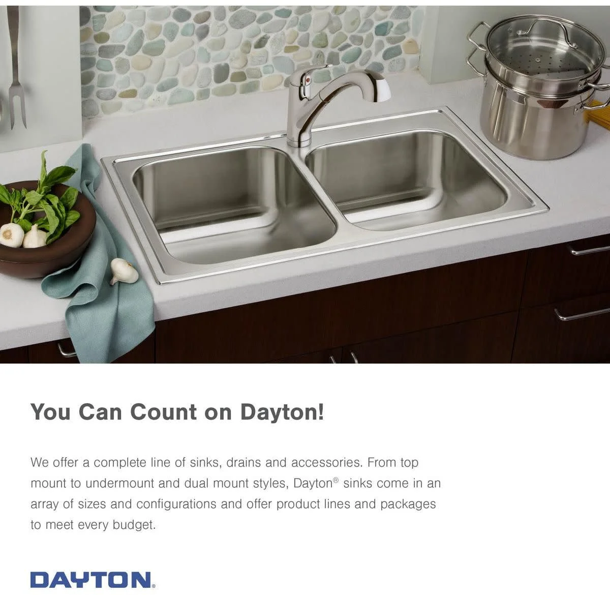 Elkay Dayton Stainless Steel 25" x 22" x 10-1/4", Single Bowl Drop-in Sink