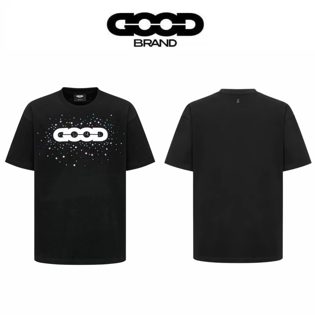 GOODBRAND Colorful Crystal Rhinestone Logo T-Shirt