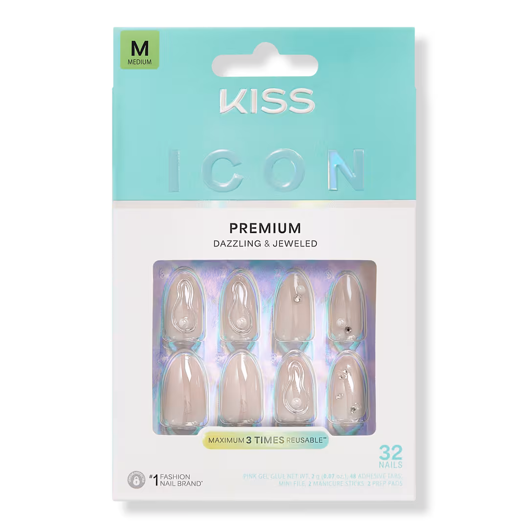Kiss  Icon Premium Medium Almond Press On Nails, Terrific