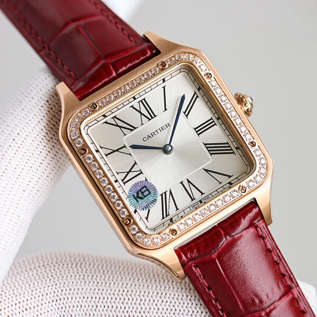 Cartier Watch SANTOS DUMONT XL ROSE GOLD DIAMOND BEZEL