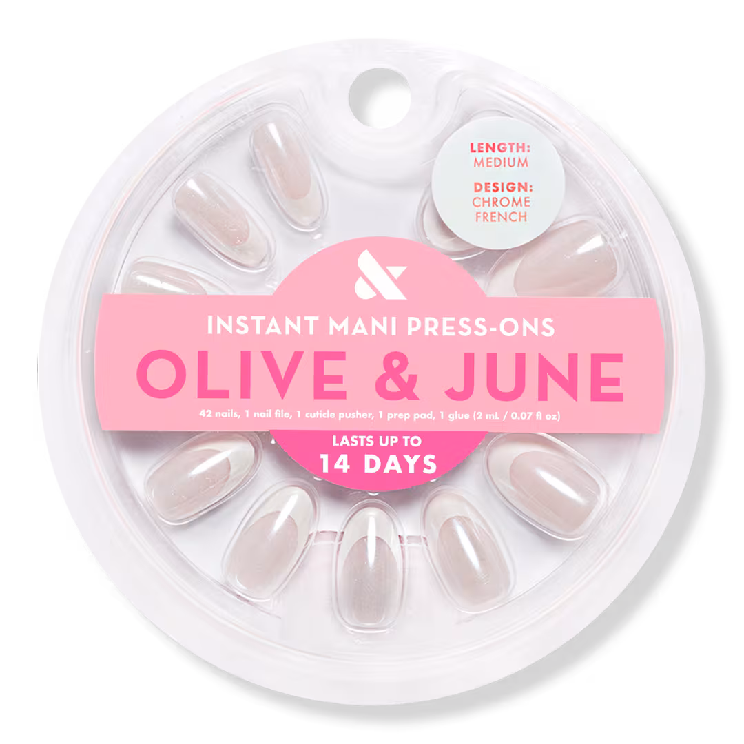 Olive & June  Instant Mani Press-On Nails Chrome French