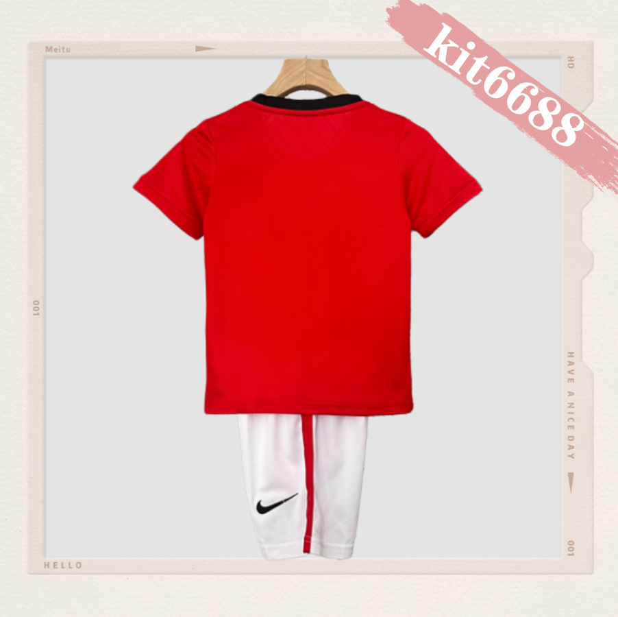 09/10 Manchester United home ground Retro Football Soccer Kids Kit