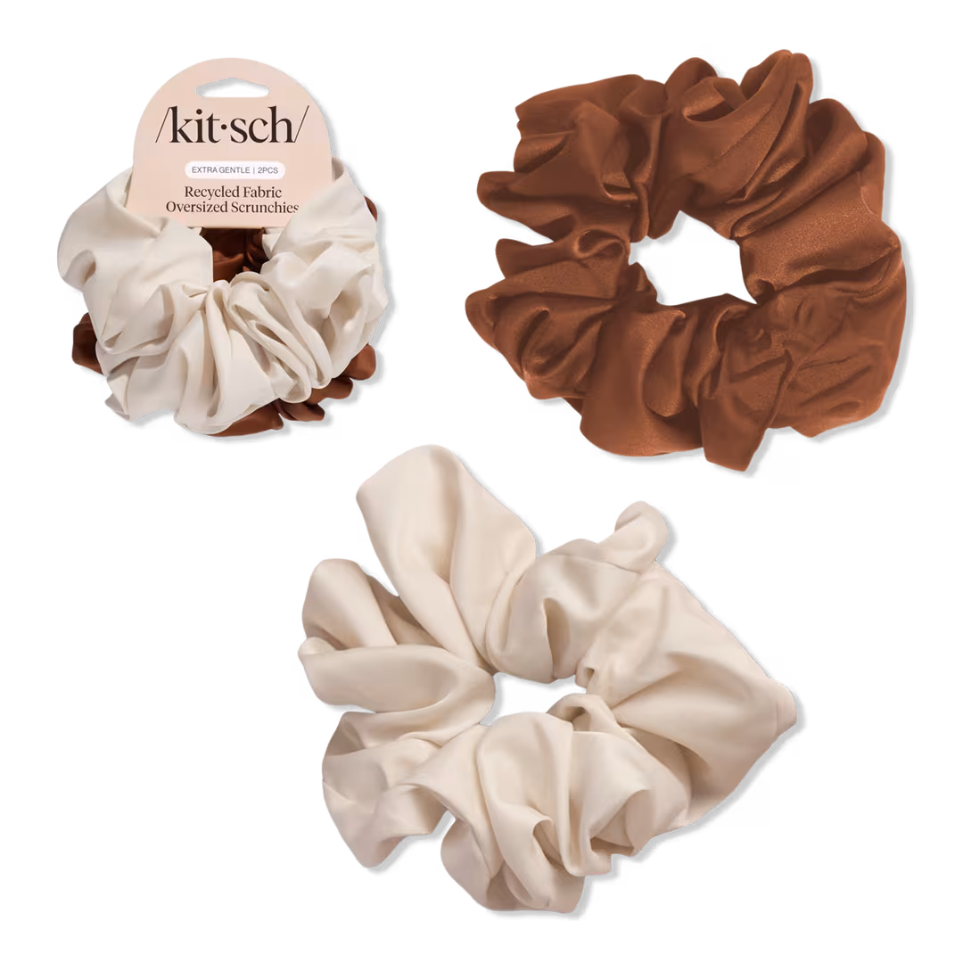 Kitsch  Recycled Fabric Oversized Scrunchies 2pc Set