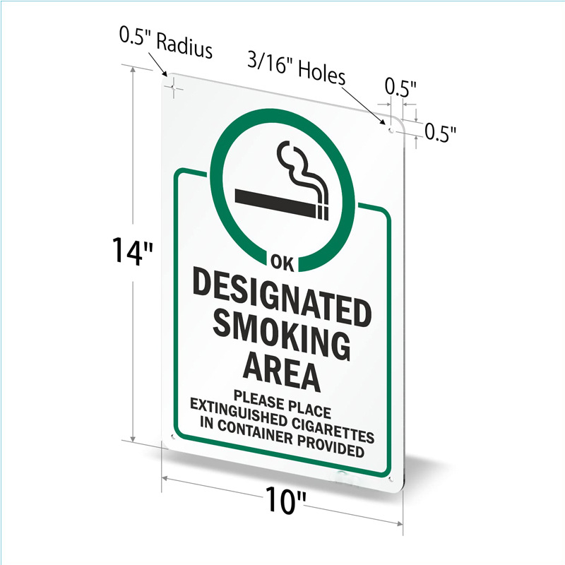 Direct supply from cross-border manufacturers of designated smoking area signs, aluminum signs