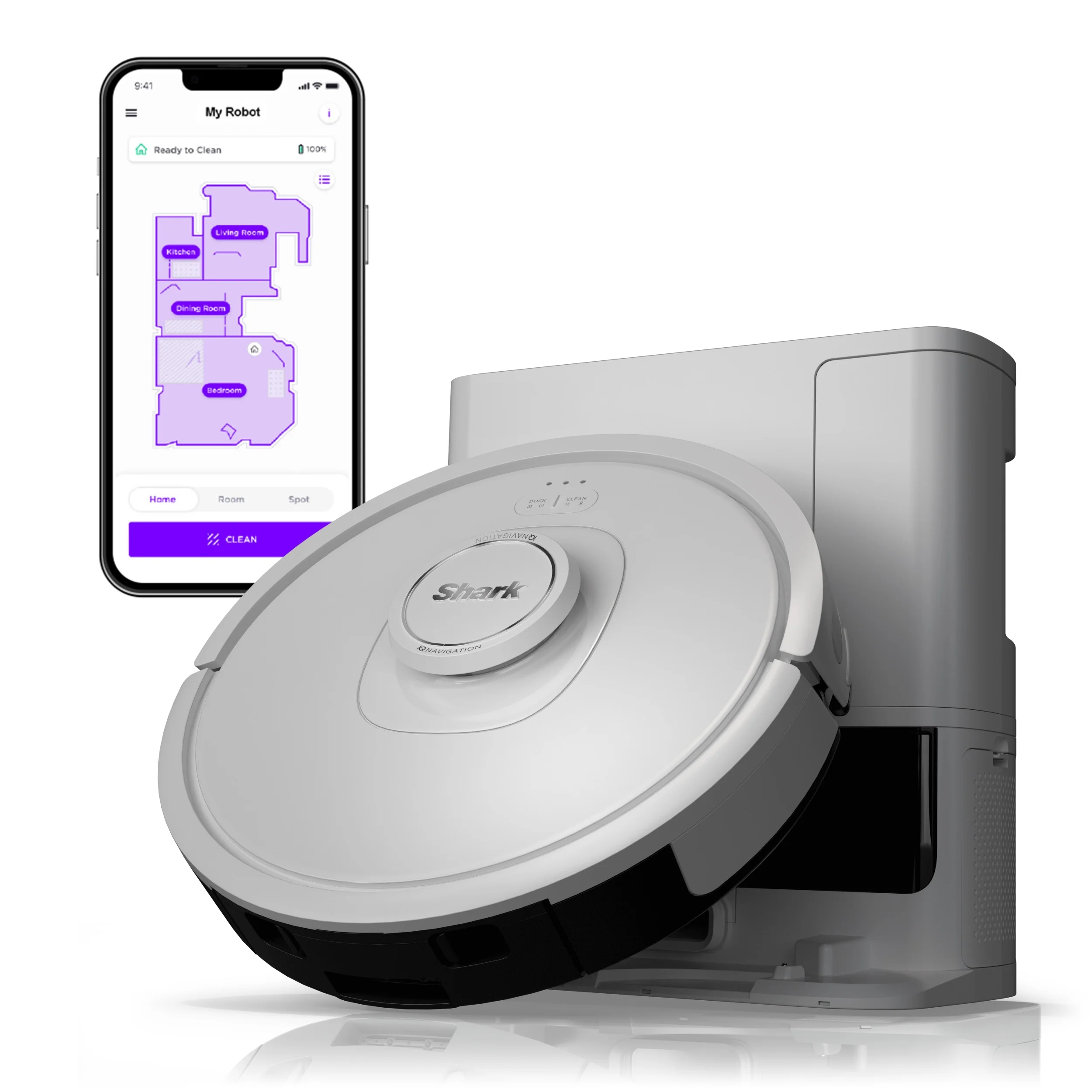 Shark® Matrix?IQ Robot Vacuum, Bagless 60 Day Capacity Base, Multi-Surface Cleaning, Self Emptying, Home Mapping, RV2302AE
