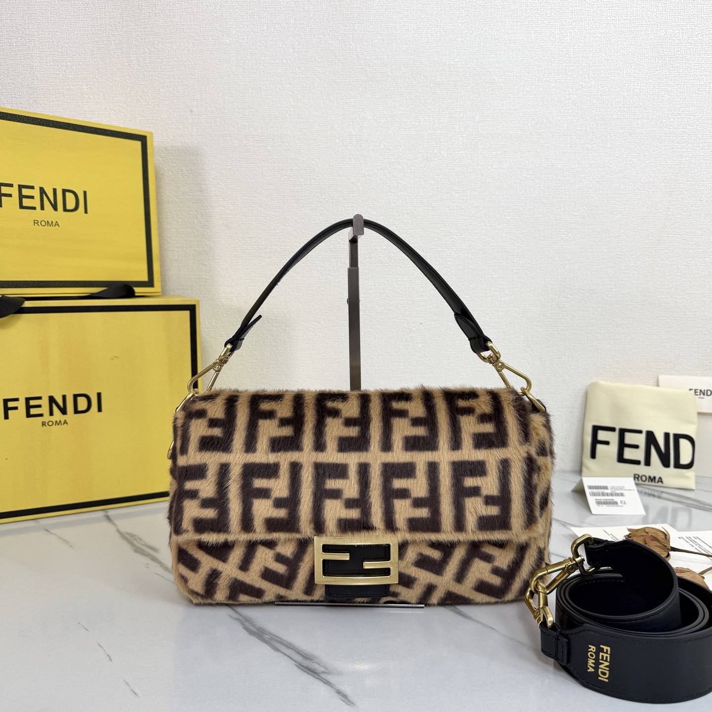Fendi Brown Zucca Baguette