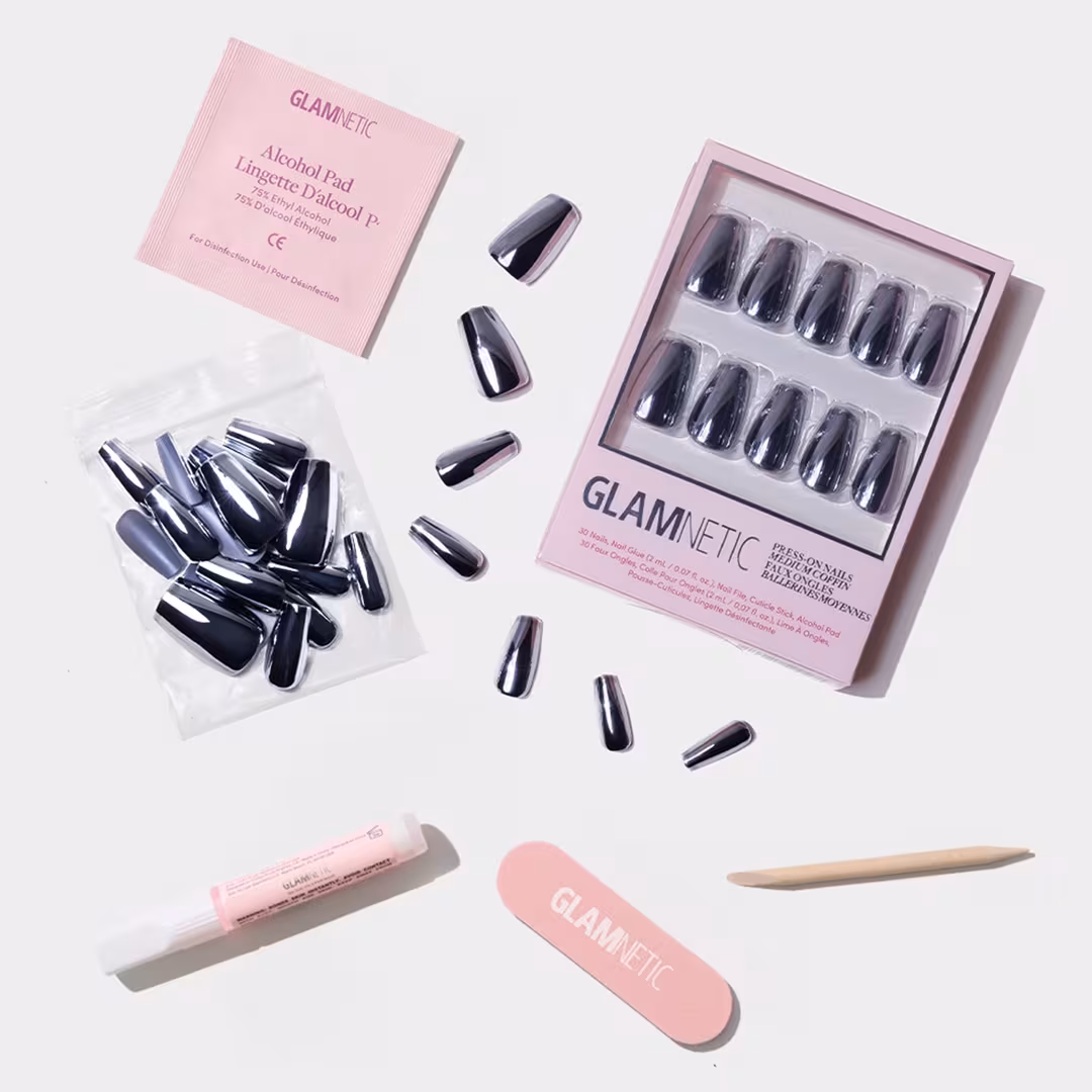 Glamnetic  Gunmetal Press-On Nails
