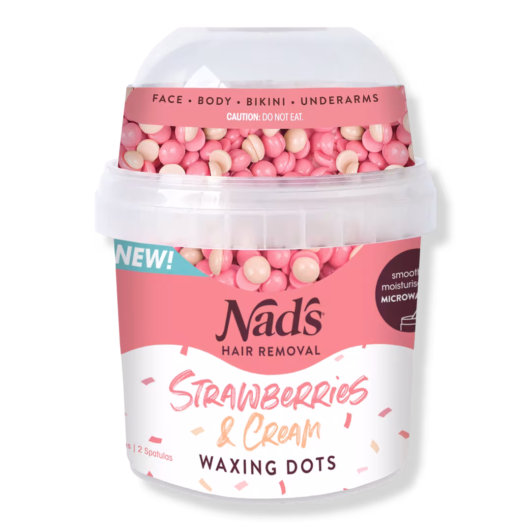 Nads Natural  Strawberries & Cream Waxing Dots Hair Removal Wax Beads