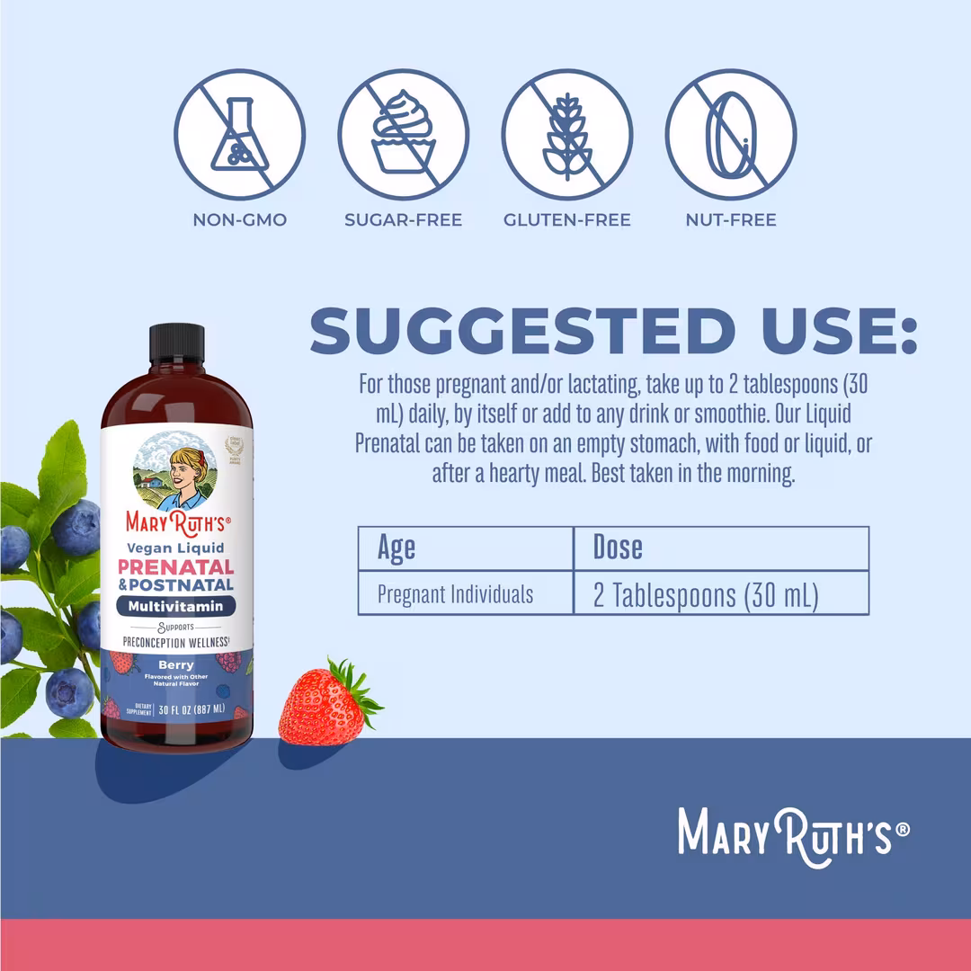 MaryRuth's  Prenatal & Postnatal Liquid Multivitamin Liquid Berry