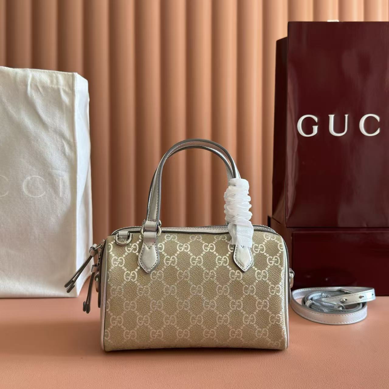 Gucci Emblem Small Boston Bag