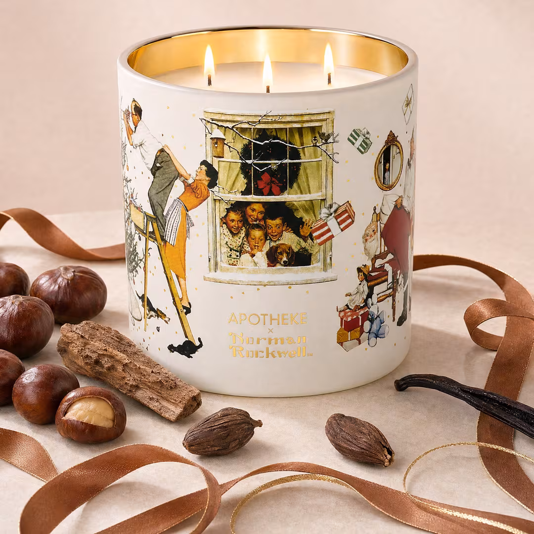 APOTHEKE  Cardamom Chestnut Norman Rockwell Scented Candle