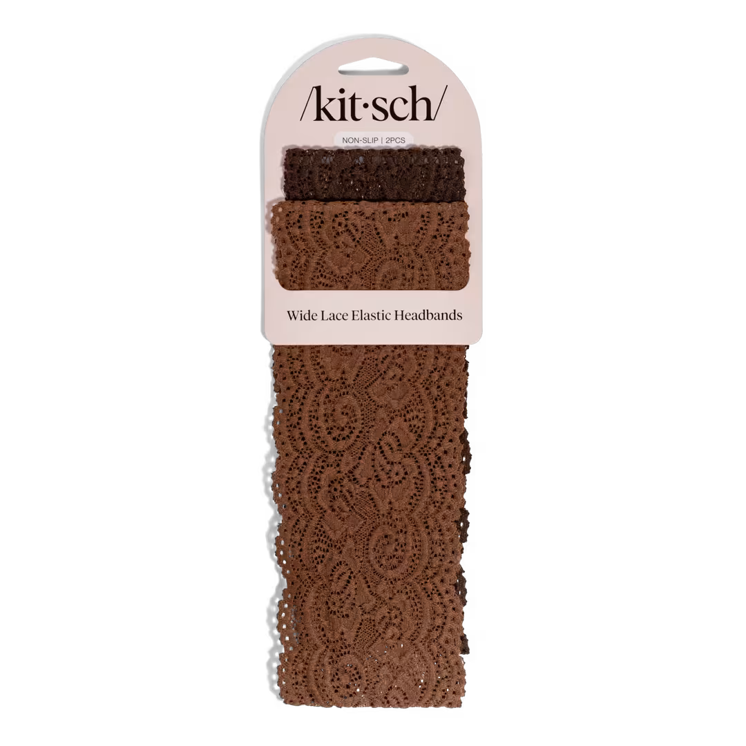 Kitsch  Wide Lace Elastic Headbands Set