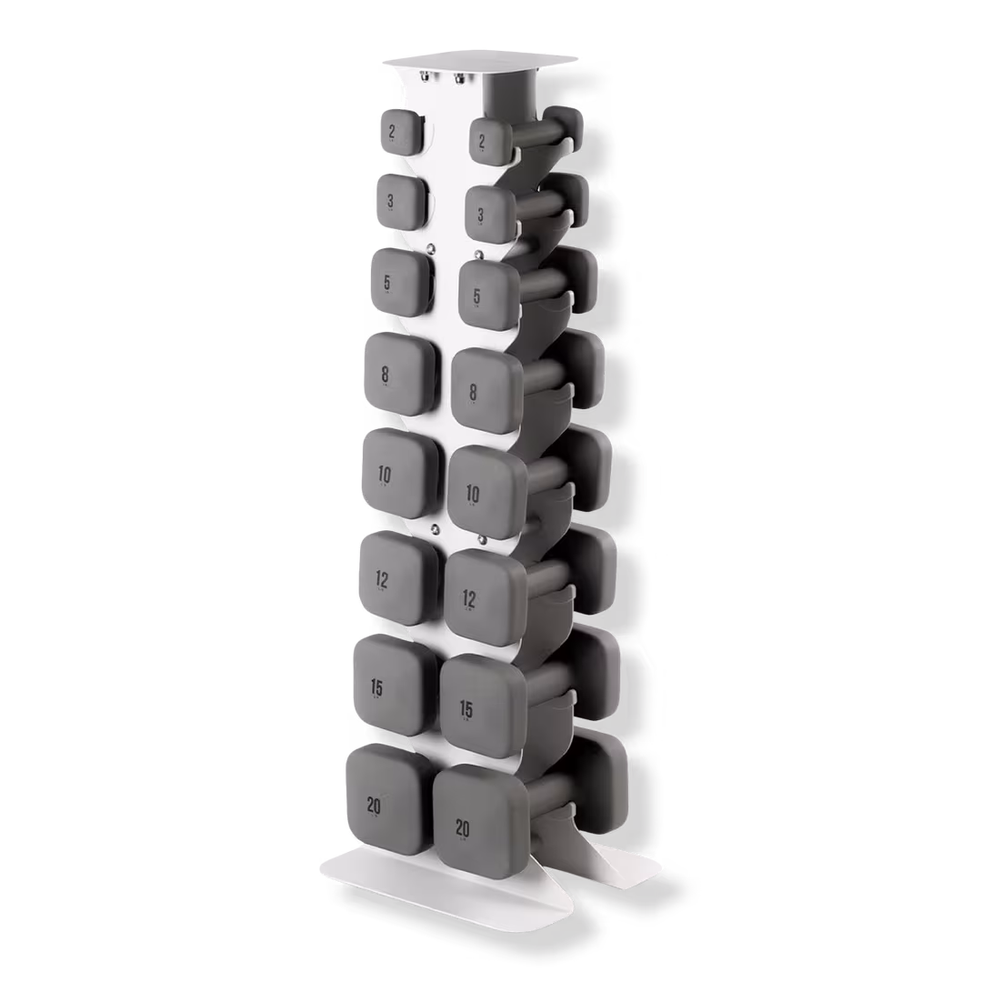 WeGym  SafeGrip Dumbbells Full Set with Light Rack