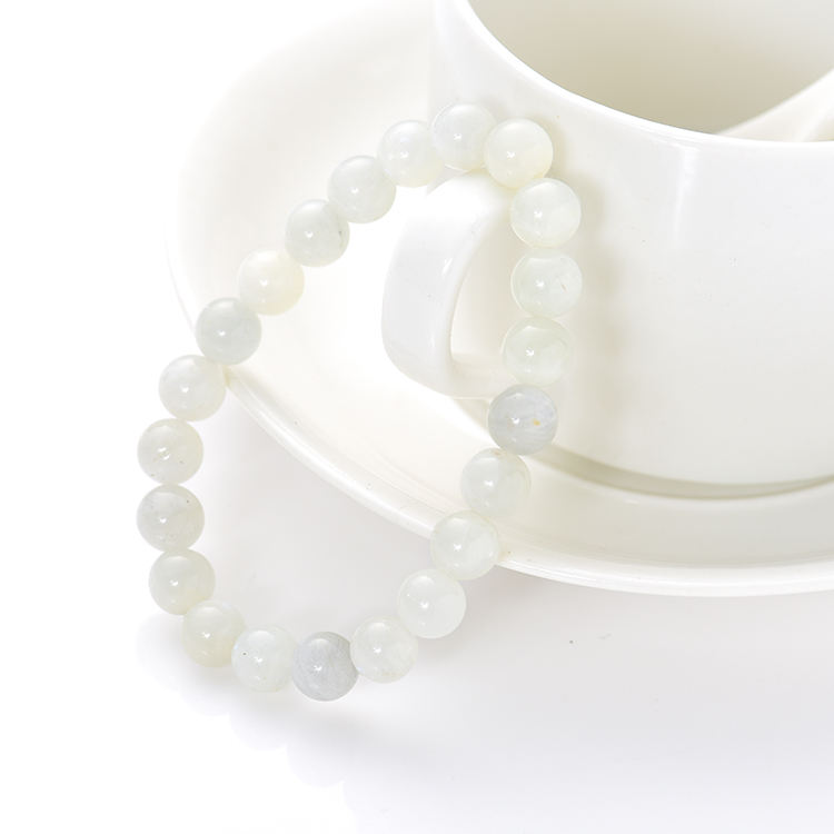SER5-Moonstone Beaded Bracelet with Buddha Charm