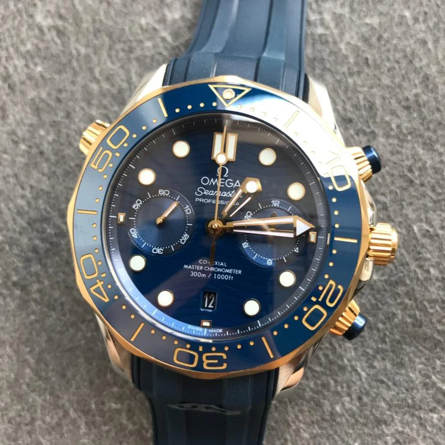 Omega Watch SEAMASTER DIVER 300M GOLD CASE CHRONOGRAPH 44MM BLUE DIAL