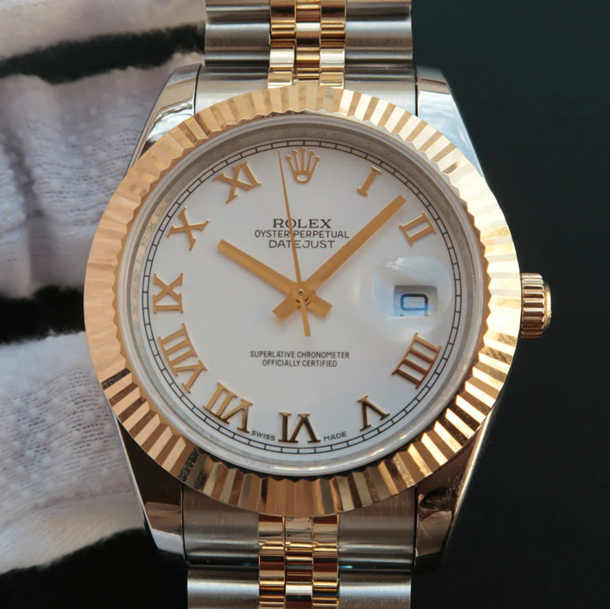 Rolex Watch DATEJUST II GOLD STEEL WHITE DIAL ARABIC NUMERALS