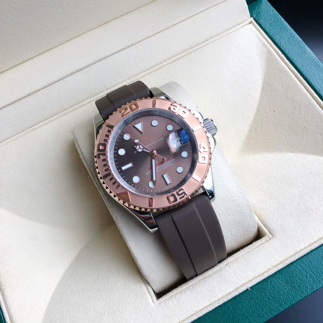 Rolex Watch YACHT-MASTE EVEROSE GOLD BROWN DIAL RUBBER Watch