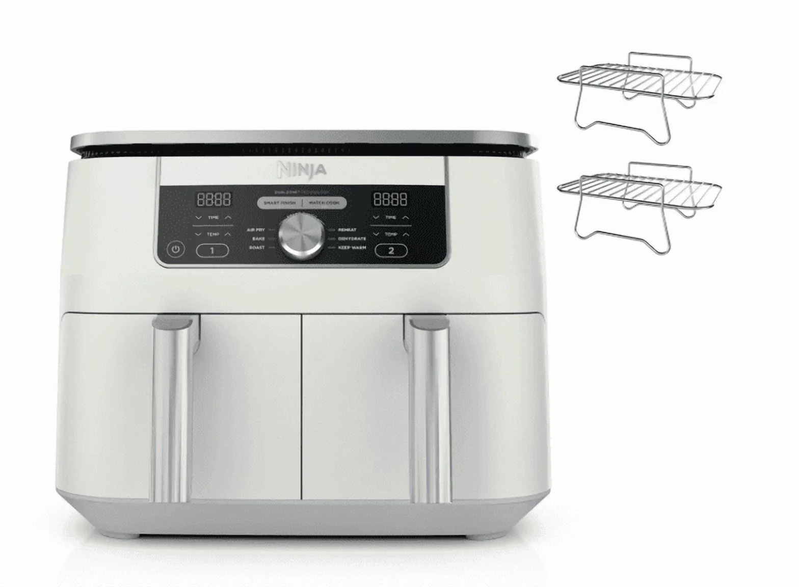Ninja Foodi 6-in-1, 8 Quart 2-Basket Air Fryer with DualZone Technology -White