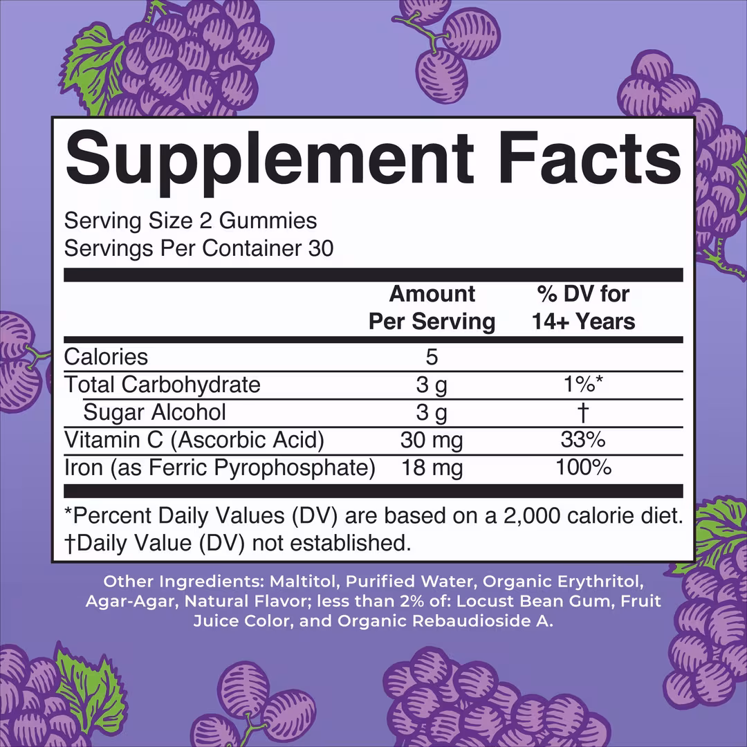 MaryRuth's  Iron Gummies Grape