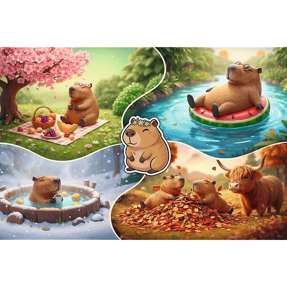 Puzzle 300 El. Cztery Pory Roku Z Kapibarami