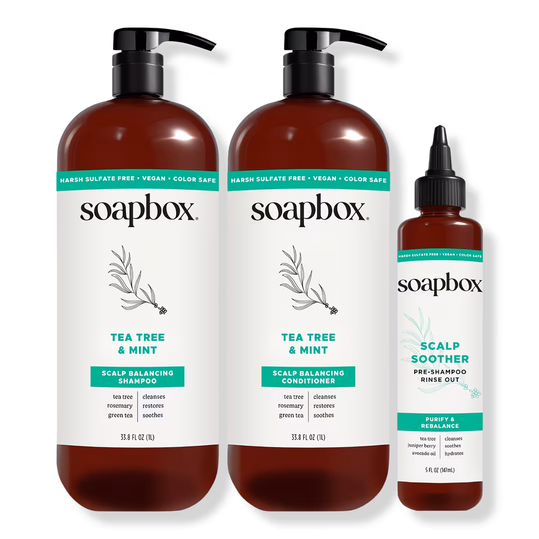 Soapbox  Tea Tree & Mint Scalp Balancing Haircare Essentials
