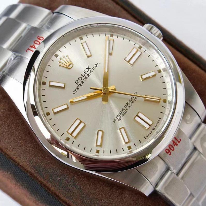 Rolex Watch OYSTER PERPETUAL 41 STAINLESS STEEL GOLD GREY DIAL Watch
