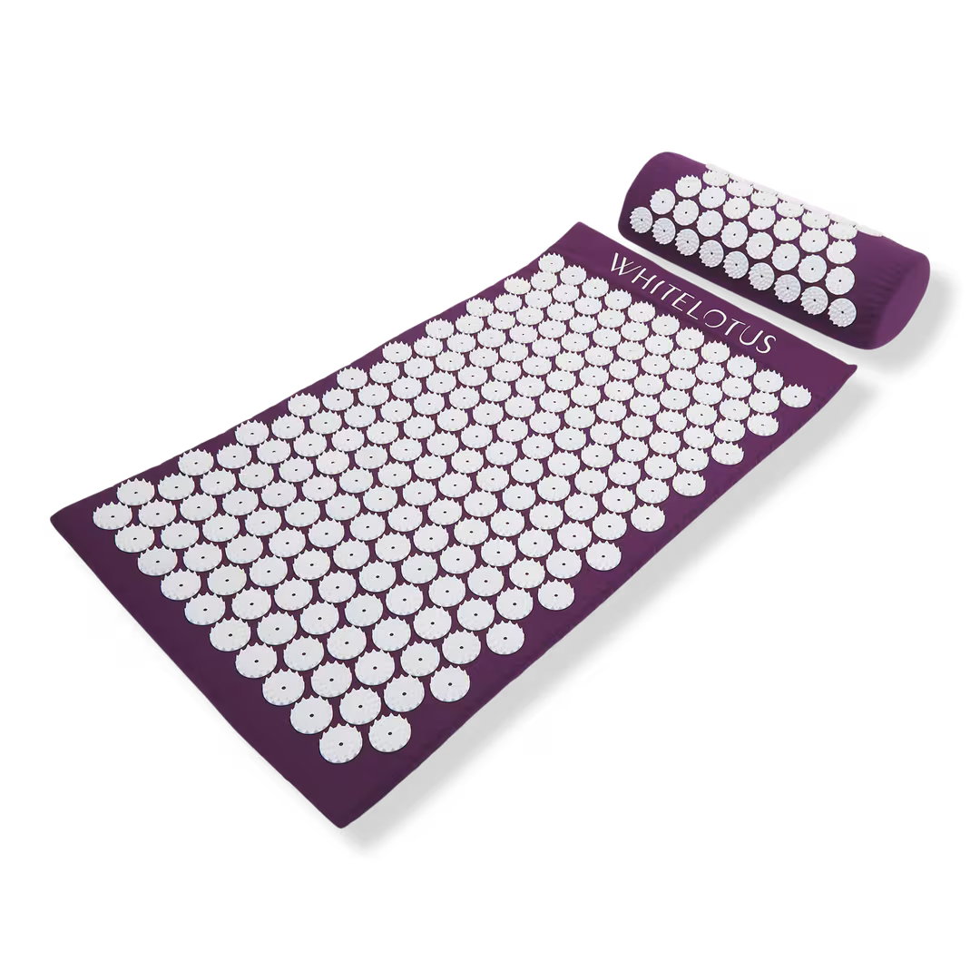 White Lotus Beauty  Premium Acupressure Mat & Pillow Set
