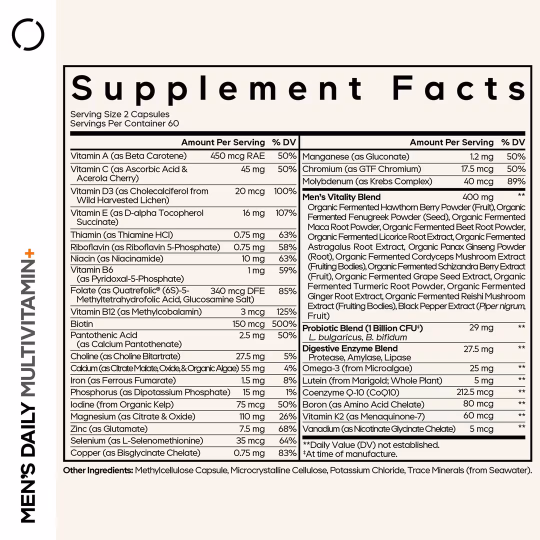 CODEAGE  Men’s Fermented Multivitamin with Whole Foods