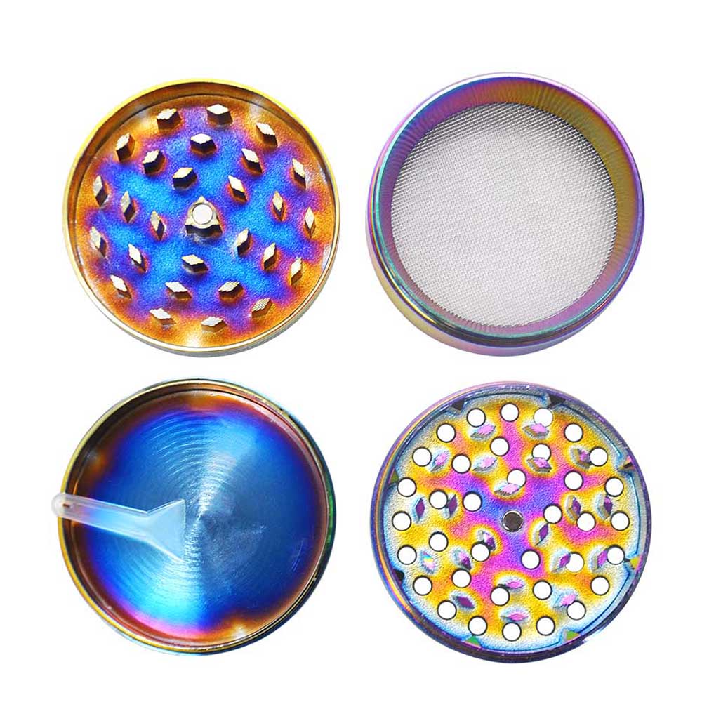 Rainbow Aluminium Alloy 2 Herb Grinder 4 Piece