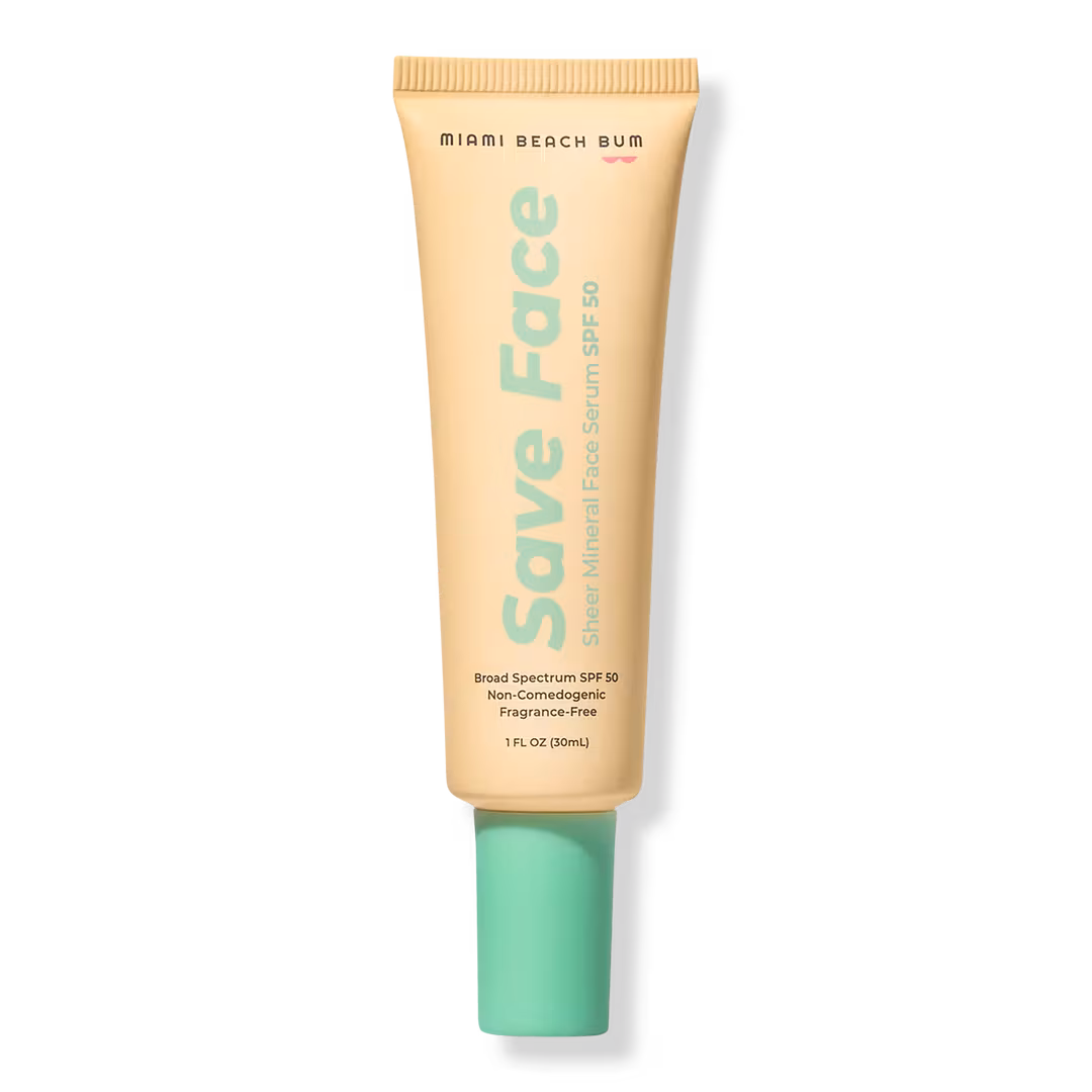 Miami Beach Bum  Save Face SPF 50 Mineral Face Sunscreen Serum - Sheer, Makeup-Friendly