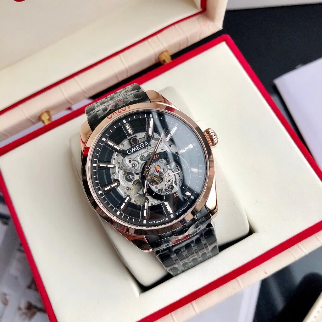 Omega Watch SEAMASTER SKELETON DIAL ROSE GOLD CASE