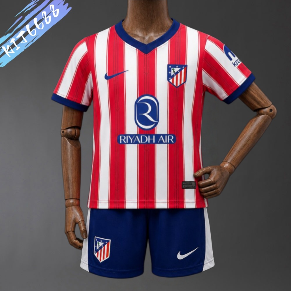2026/2027 Atletico Madrid Home Football Kids Kit （Adult Kids Kit socks）