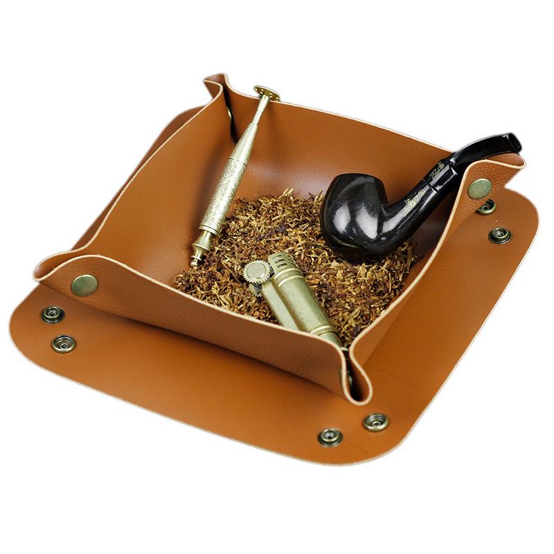 PU Leather Metal Buckle Rolling Tray