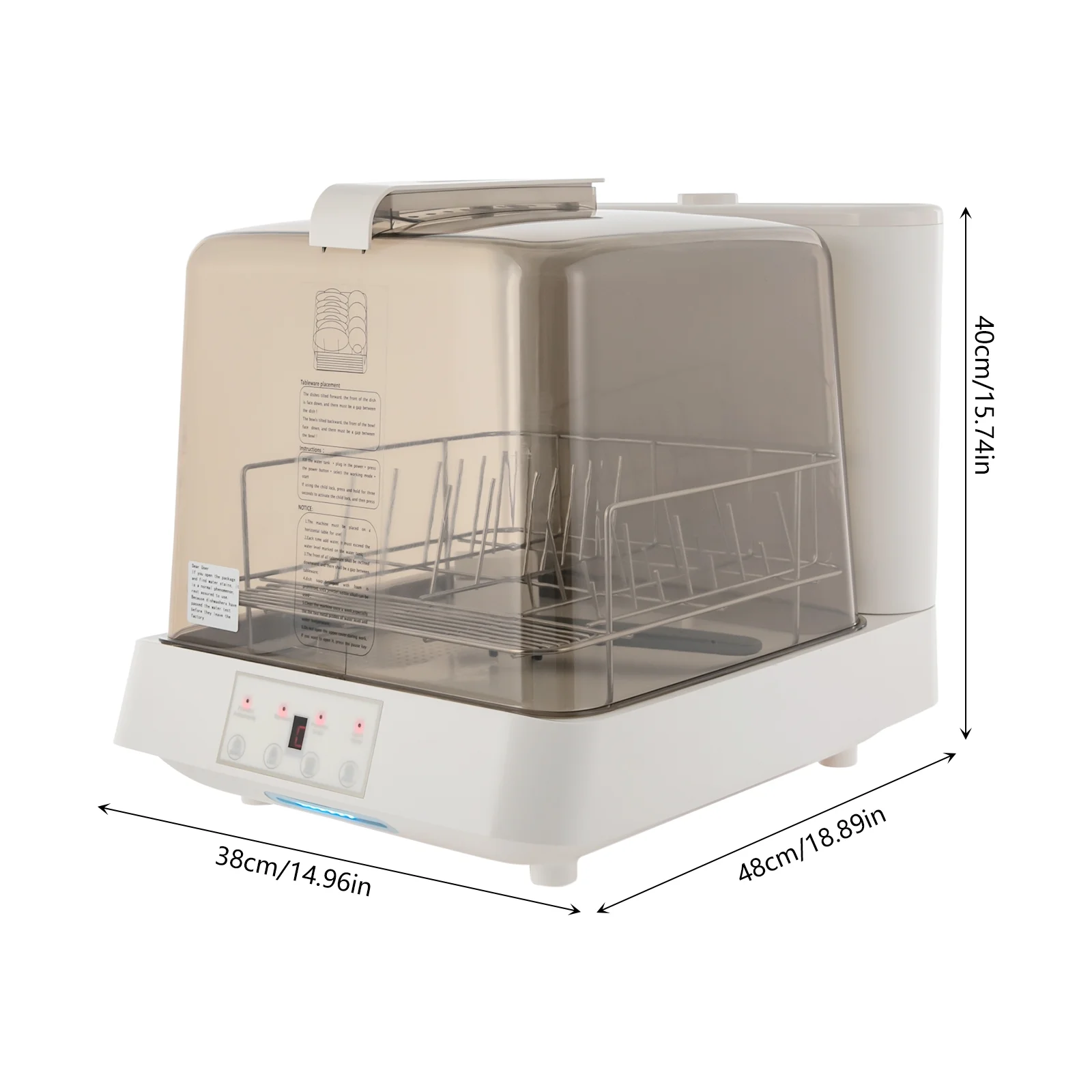 Portable Countertop Dishwasher, Automatic Dishwashing with Tank, Mini Dishwasher for Apartments, Dorms, Apartments, Dormitories, Boats