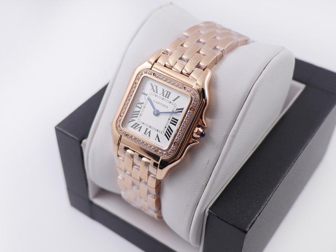 CARTIER Watch SANTOS LADY QUARTZ ROSE GOLD DIAMOND