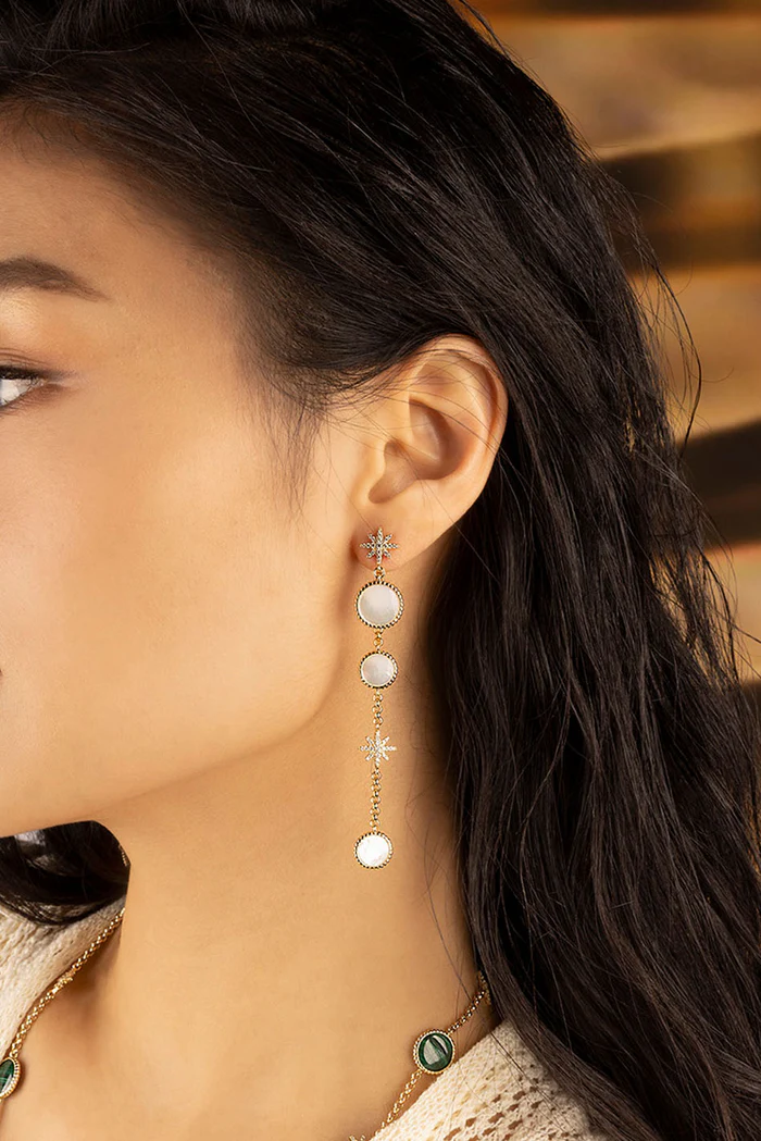 Ear jacket Météorites in Madreperla