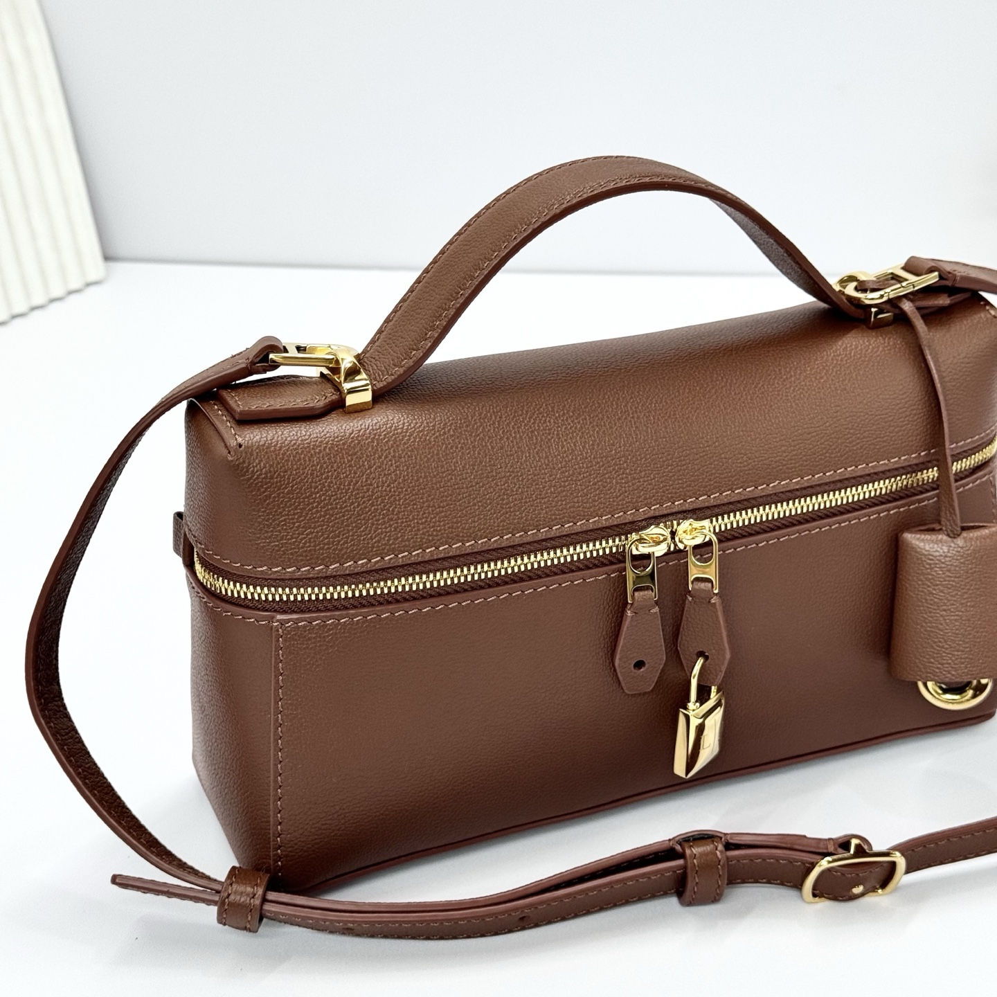 Loro piana Extra Bag L23 Charcoal Brown Crossbody Bag