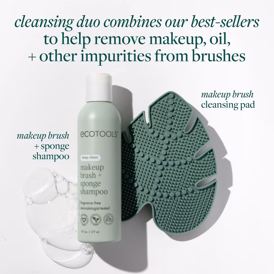 EcoTools  Sponge Shampoo + Makeup Brush Cleaner Pad Bundle
