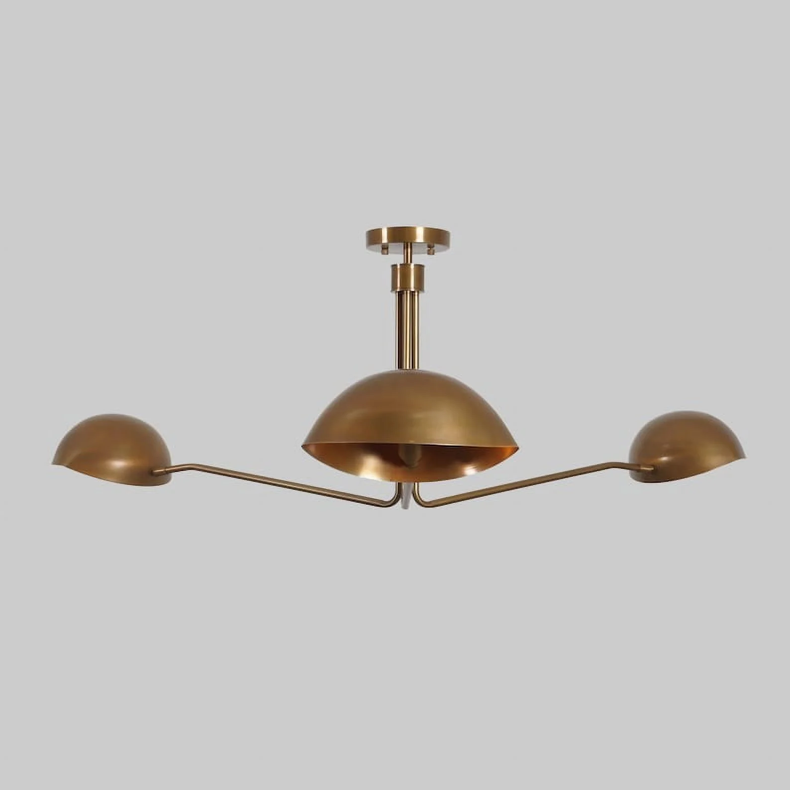 Three-Arm Bras Sputnik Chandelier Light Fixture Mid Century Brass Chandelier