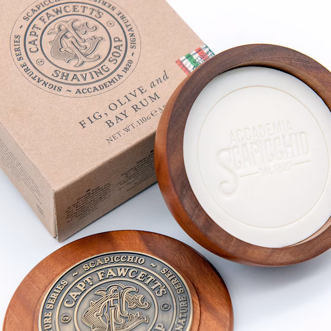 Captain Fawcett  Scapicchio Fig, Olive & Bay Rum Shaving Soap