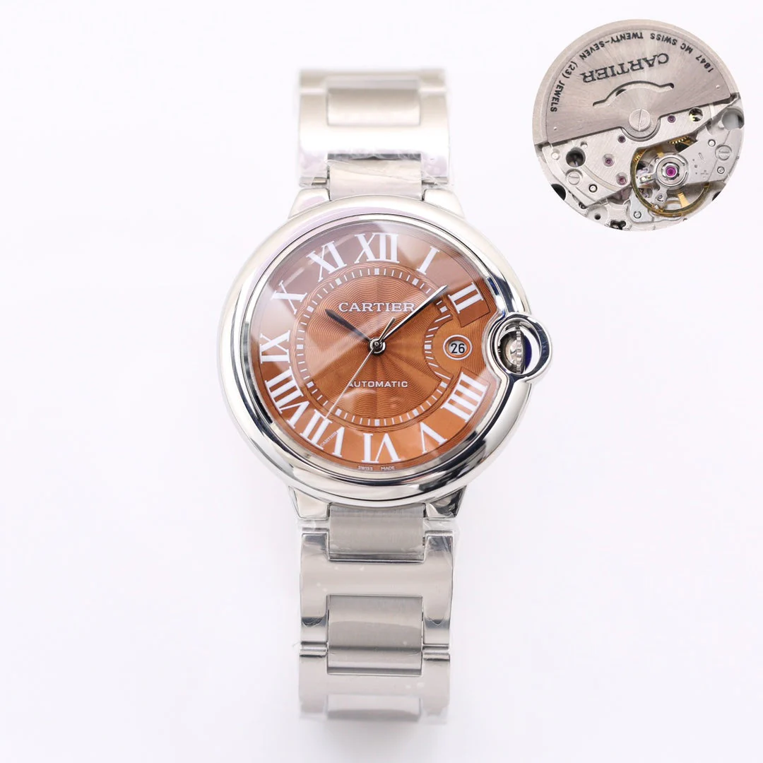 Cartier Watch BALLON BLEU DATE 42  PINK GOLD CHOCOLATE DIAL