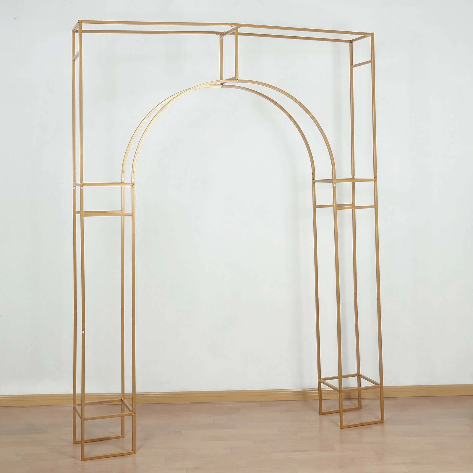 BalsaCircle 7 feet Gold Metal Wedding Arch in Arc de Triomphe Style Party Events Home Decorations Supplies