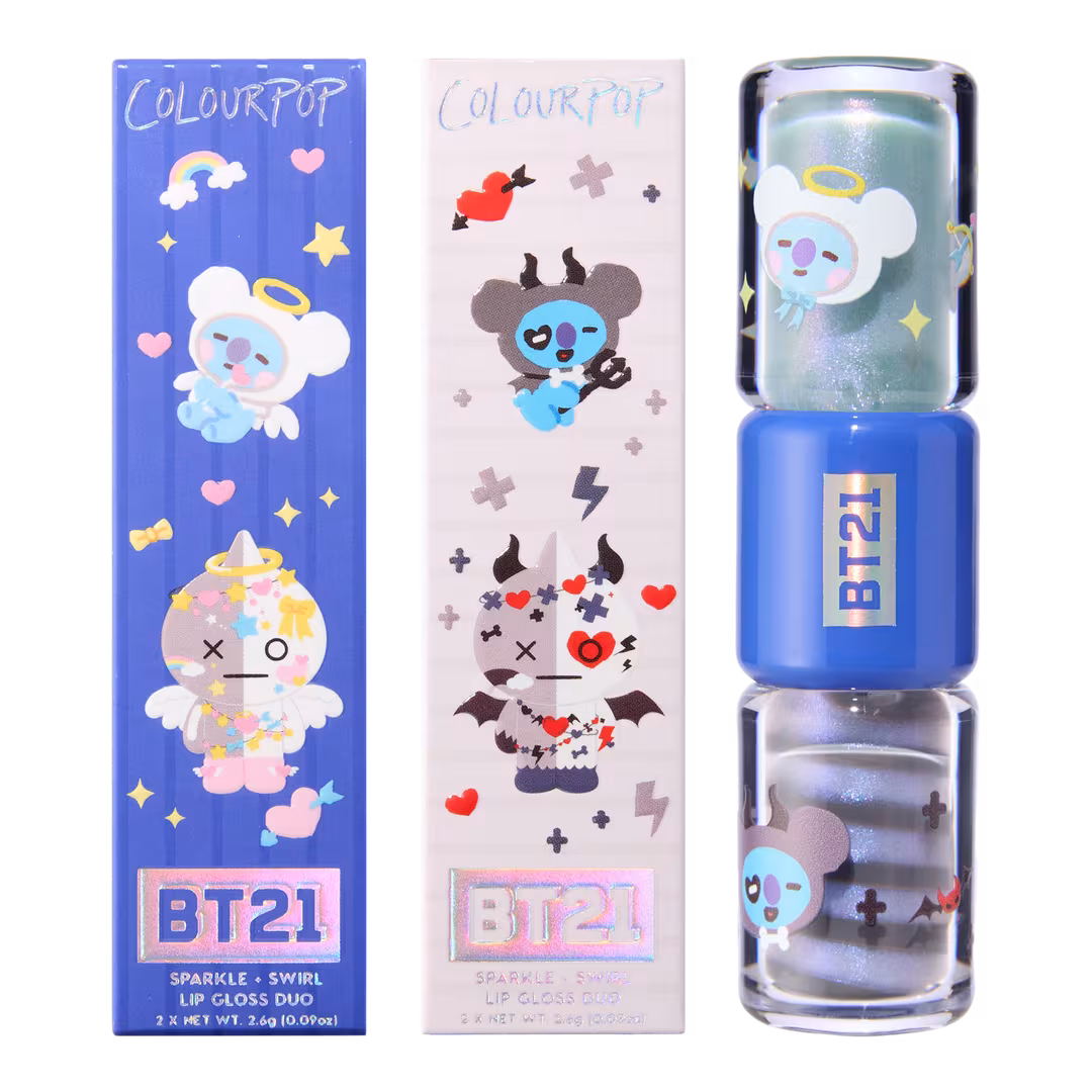 ColourPop  ColourPop X BT21 Sparkle + Swirl Lip Gloss Duo Sleepy N' Protective